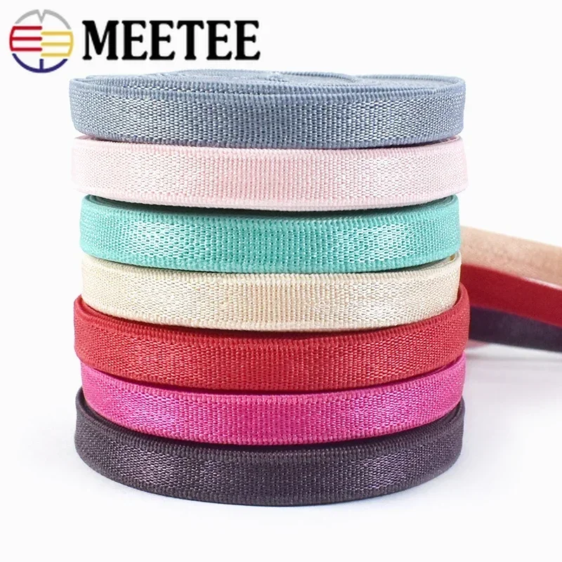 5/10/20 미터 Meetee 6mm 탄성 밴드 속옷 브래지어 스트랩 고무 밴드 스트레치 리본 테이프 의류 장식 DIY 바느질 액세서리
