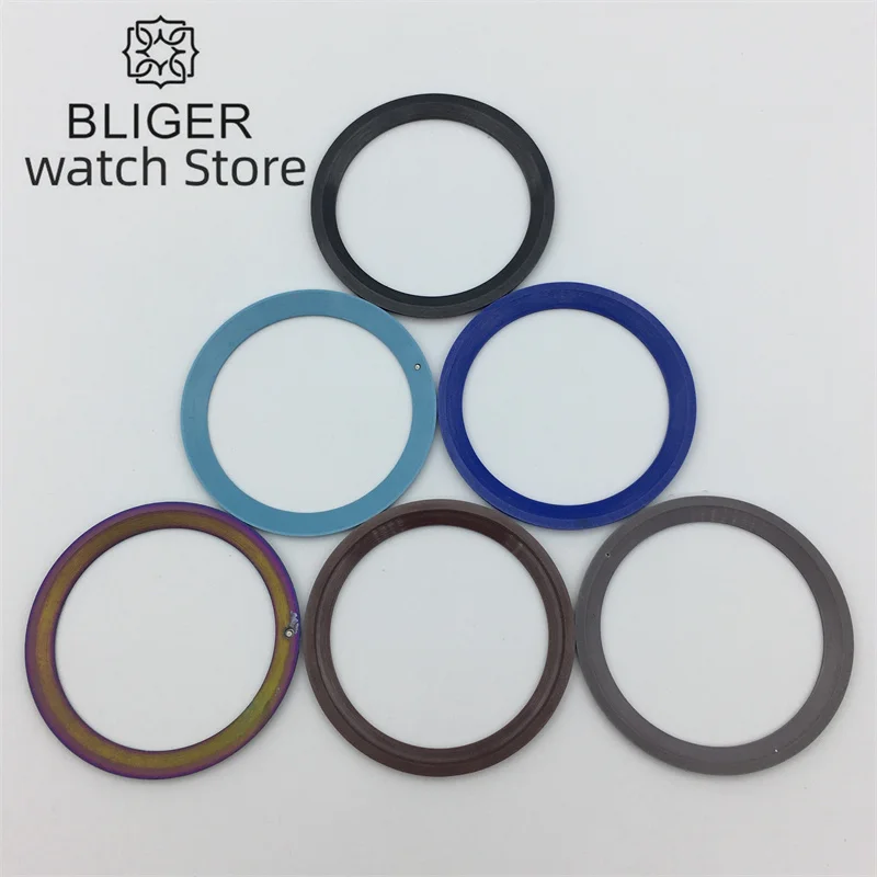 BLIGER 38mm Ceramic Watch Bezel Insert Ring Black Blue Green Color Fit 41mm Watch Case Mens Automatic Machinery Watch