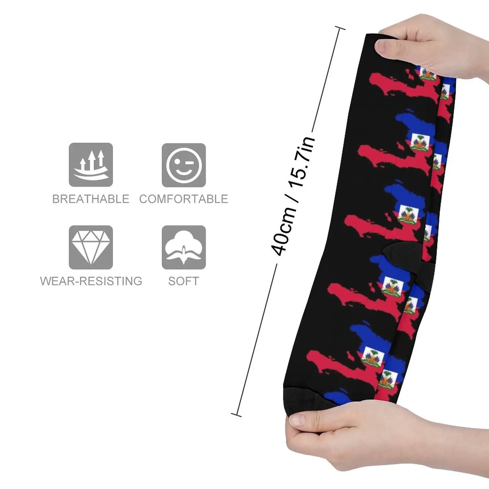 Flag Map of Haiti Socks socks men sports stockings man