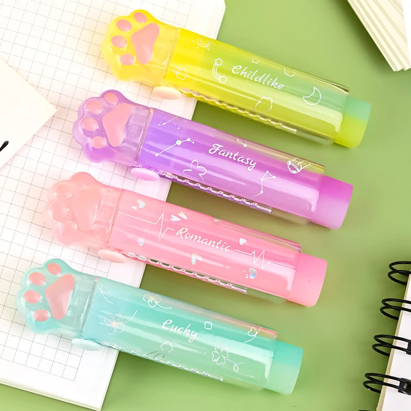 Cute Jelly Color Pencil Erasers Kawaii Rubber Erasers for Kids Writing Drawing Tools Korean Stationery School Office Supplies pencil eraser