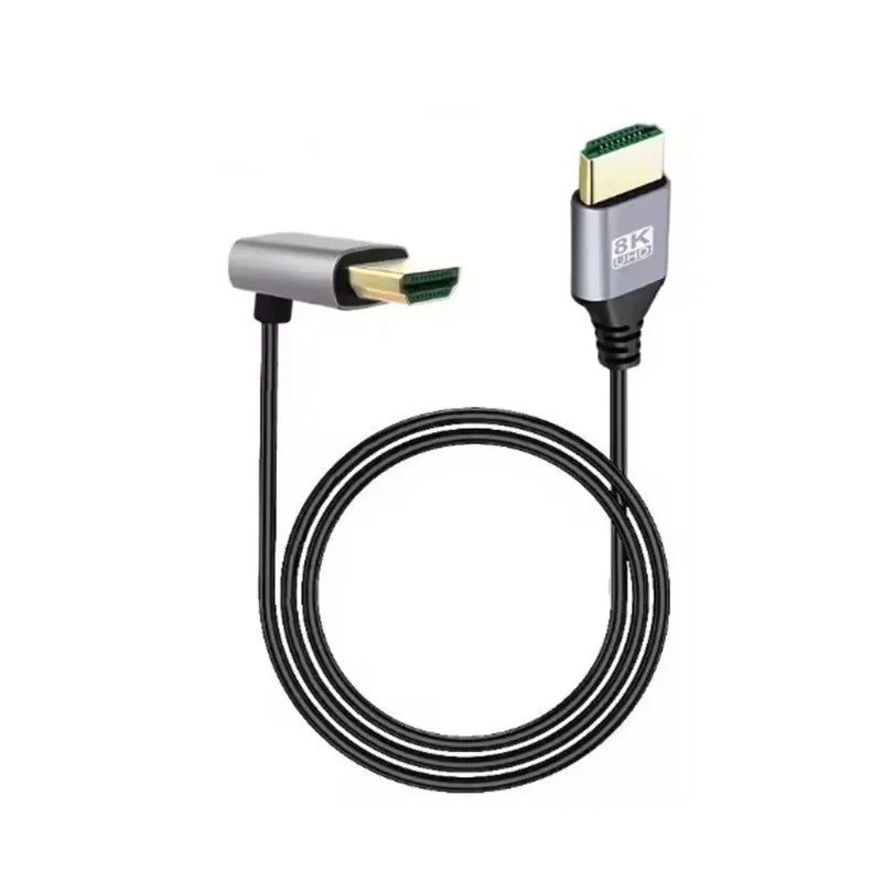 Ultra High-Speed 8K HDMI Cable with 90-Degree Design, 48Gbps, HDR, eARC, ARC, HDCP
