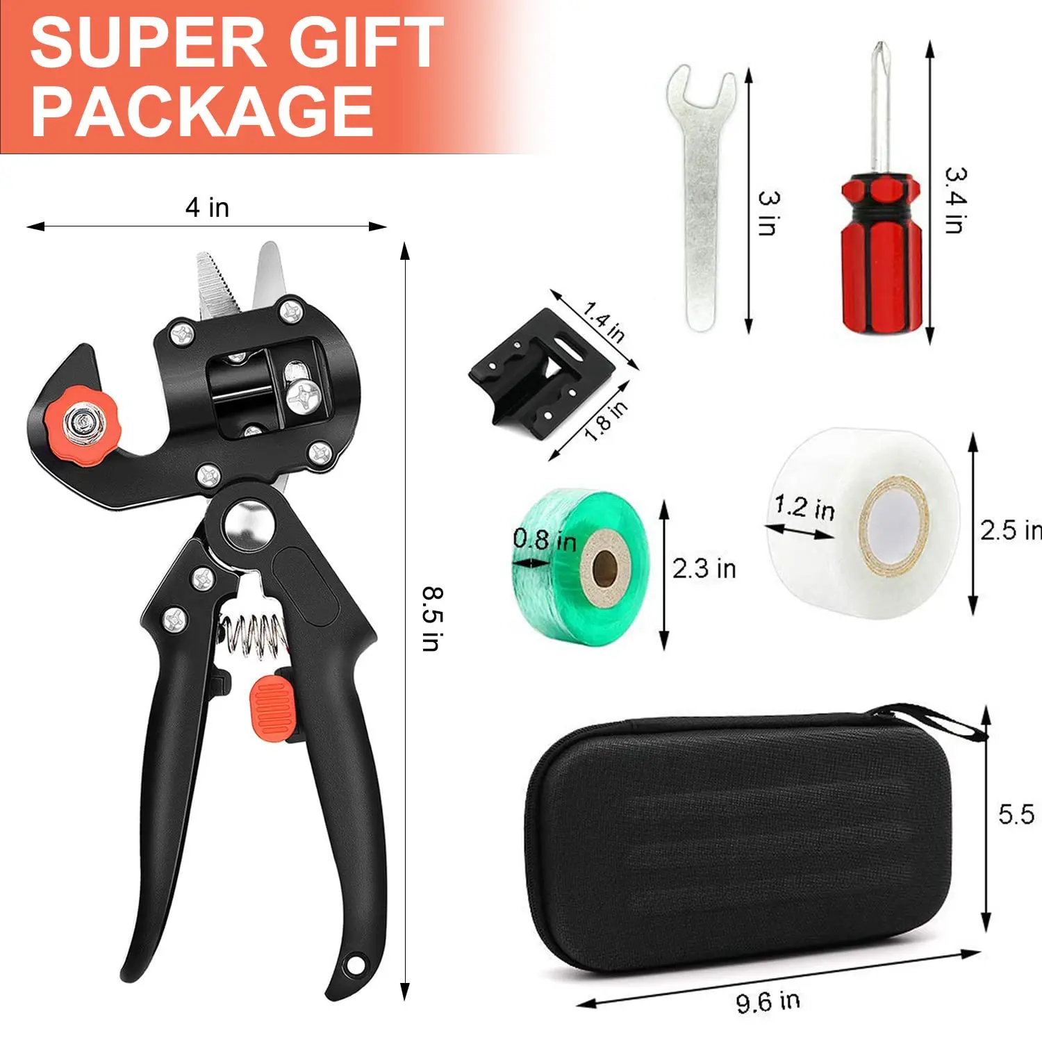 2-in-1 Garden Grafting Tools Pruner Kit 2CM / 3CM Grafting Film Grafting Scissors Plant Branch Vine Fruit Tree Cutting Tool Kits 3