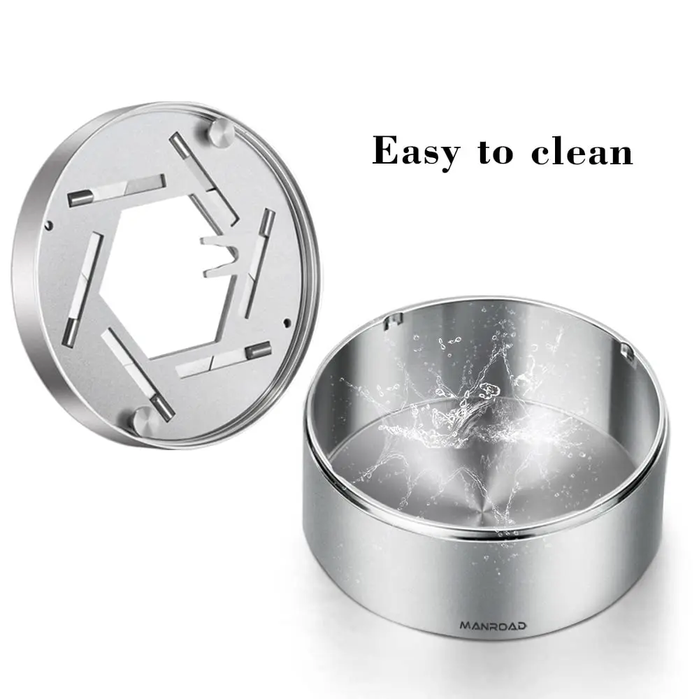304 Stainless Steel Ash Tray Outdoor Car Ashtray with Lid Smell Proof Windproof Ashtray for Home Office Patio Decoratio（big）