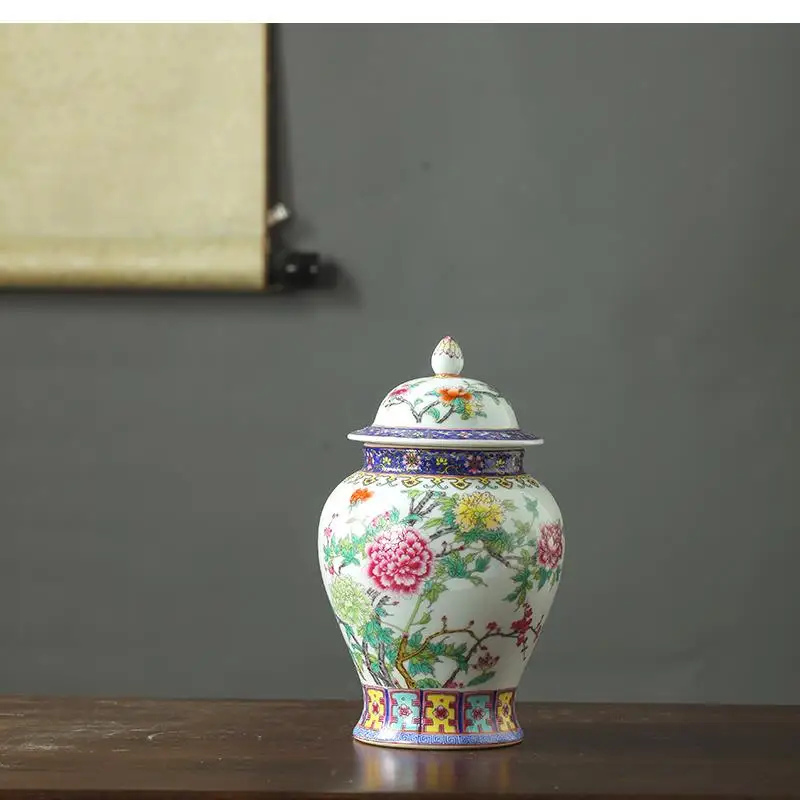 Ceramic Tea Tins Grain Dispenser with Lid Coffee Bean Candy Jar Moisture-proof Sealed Box Kitchen Storage Container