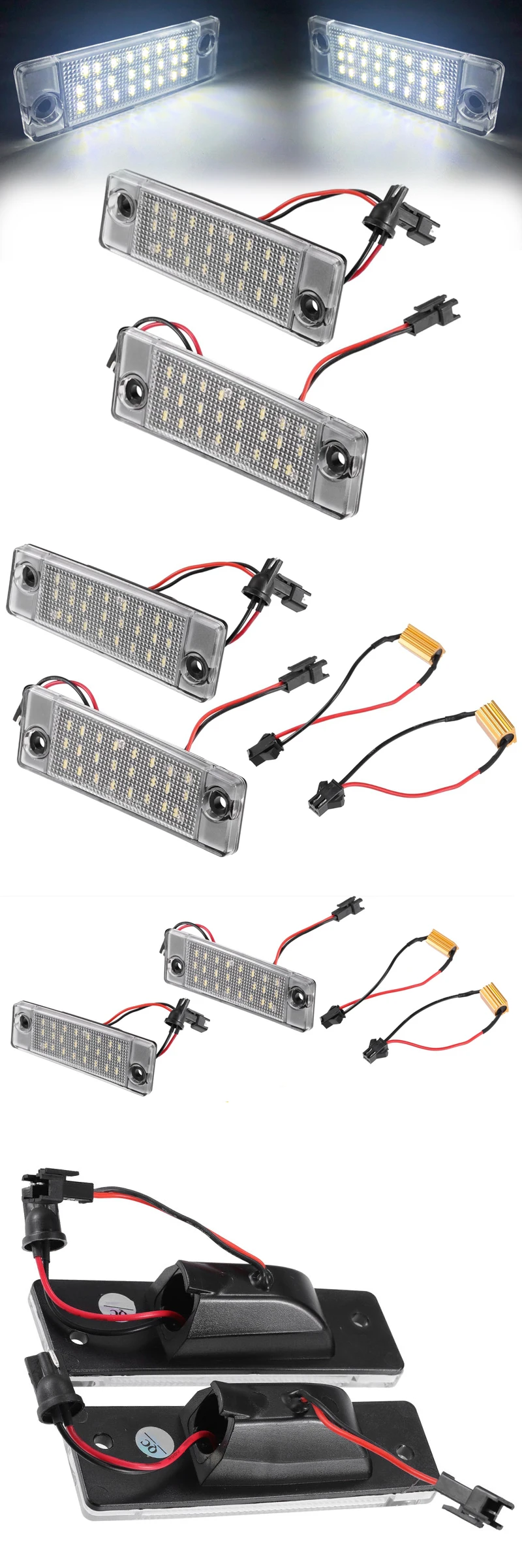 2Pcs For Chevy Chevrolet Captiva 2006- LED Number License Plate Lights Lamps For