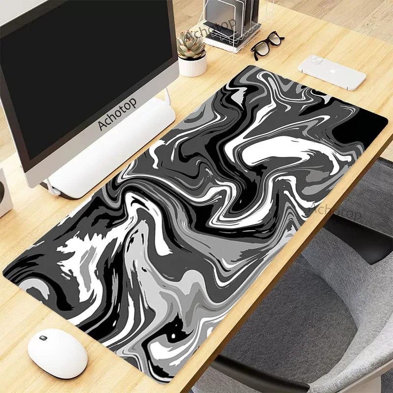 thumbnail image 1 of Alfombrilla de ratón para ordenador Gamer Strata Liquid Mousepad 900x400 XXL, alfombrilla grande para ratón en blanco y negro, alfombra para escritorio de PC, alfombrilla para teclado, 1 of 5
