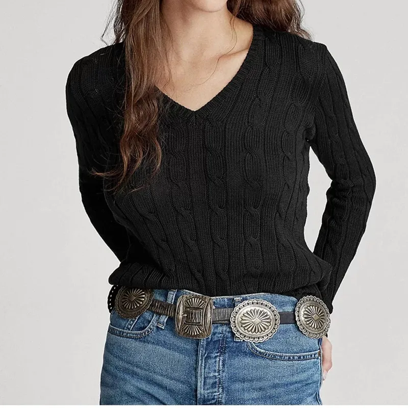 

Spring Autumn Wool Blend High Quality Women Cardigan Small Horse Casual Cotton Jersey Jumper Female Pullover Knitted Sweater