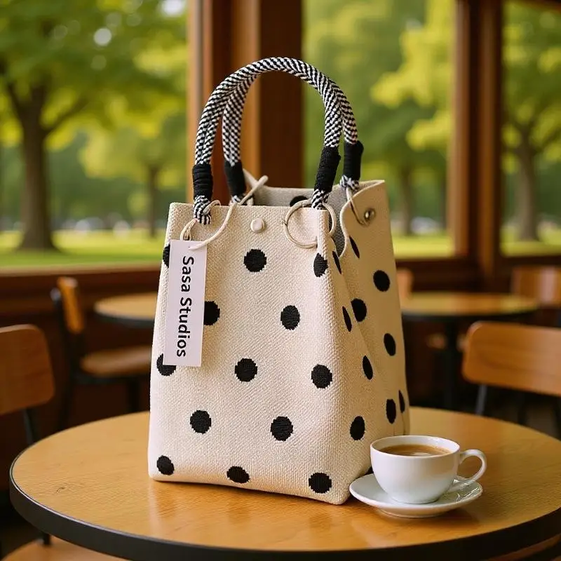 *1Pcs Versatile Cute Knitted Handbag With 3D Magnetic Snap Handbag Clutch Bag 4