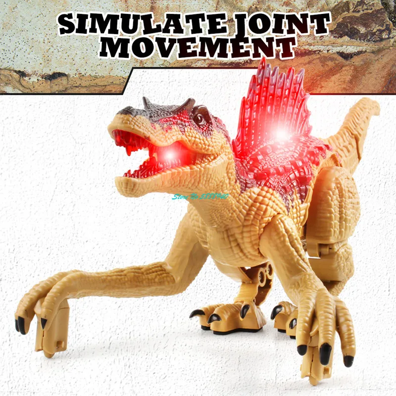Simulation Jurassic World Spinosaurus Electric Remote Control Walking Dinosaur 2.4G 40CM Large Mouth Tail Swing RC Dinosaur Toy 2