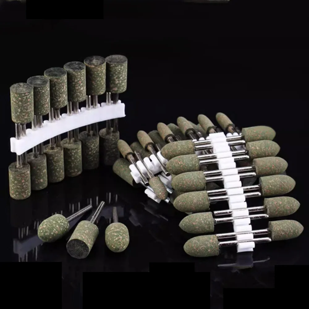 50/100 Stück Gummi-Metallbürsten Schleifwerkzeuge für Holzbearbeitung Schleifscheiben zum Schärfen von Bits Mini-Glaspoliermaschinenköpfe 3mm – Detail 14