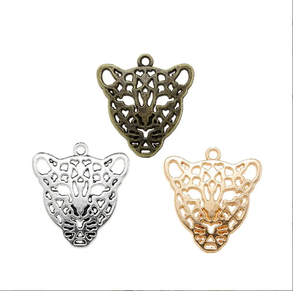 

30 шт., подвеска в виде головы леопарда для изготовления ювелирных изделий, браслетов, ожерелий, 28*26 мм, F0362