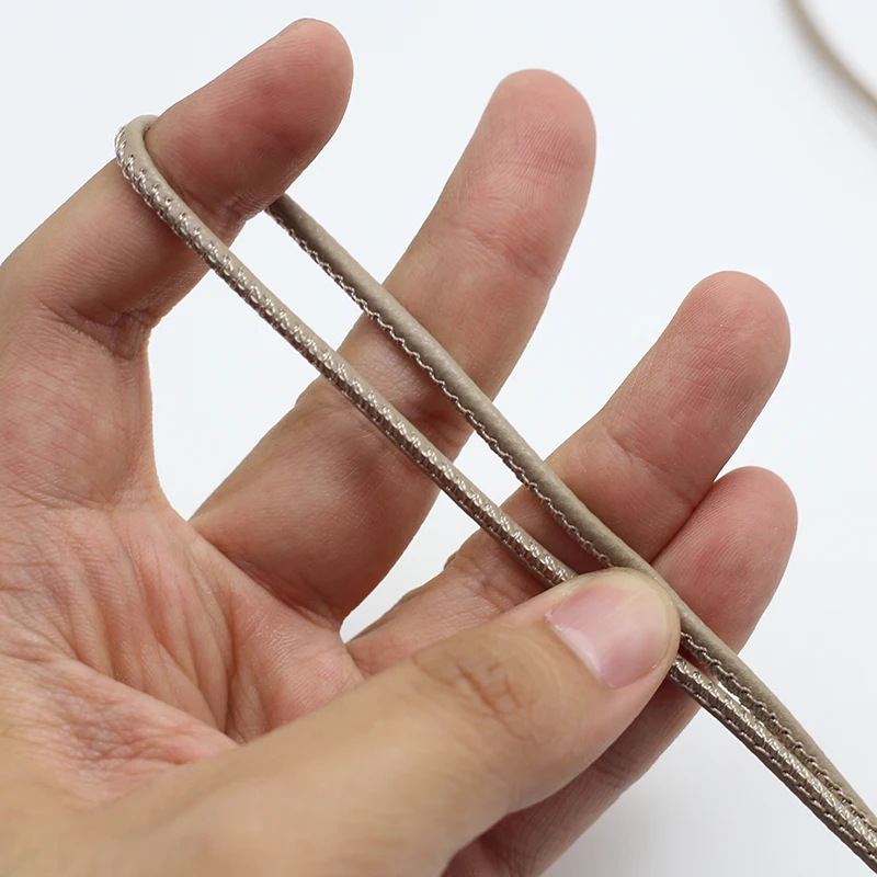 2M colored high quality round leather rope 3mm round/flat strand PU rope suitable for necklace bracelet DIY jewelry