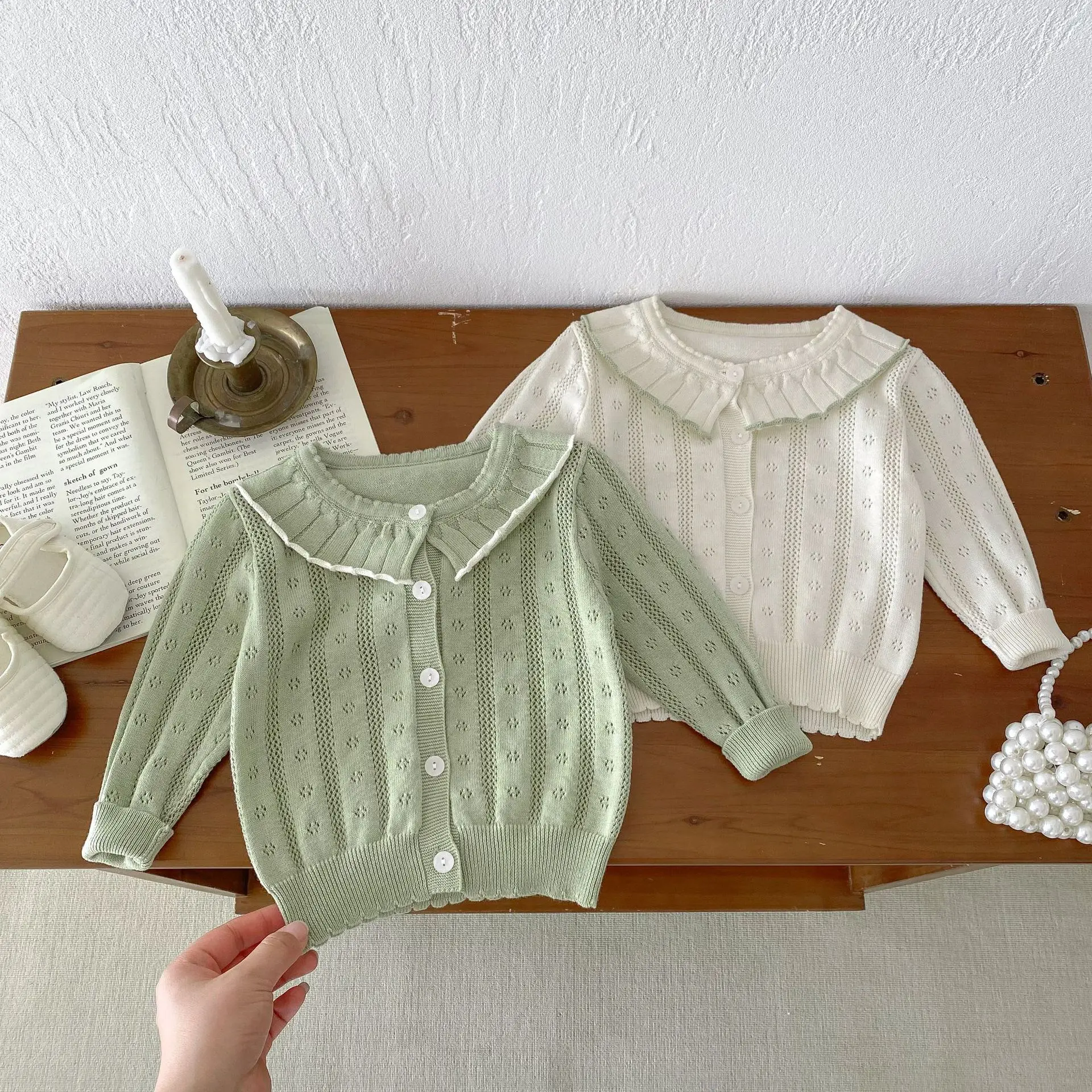 

Baby Sunscreen T-shirt Coat Summer Cute Baby Knitted Sweater Jacket Summer Girl's Ultra-thin Outerwear Air-conditioned Cardigan