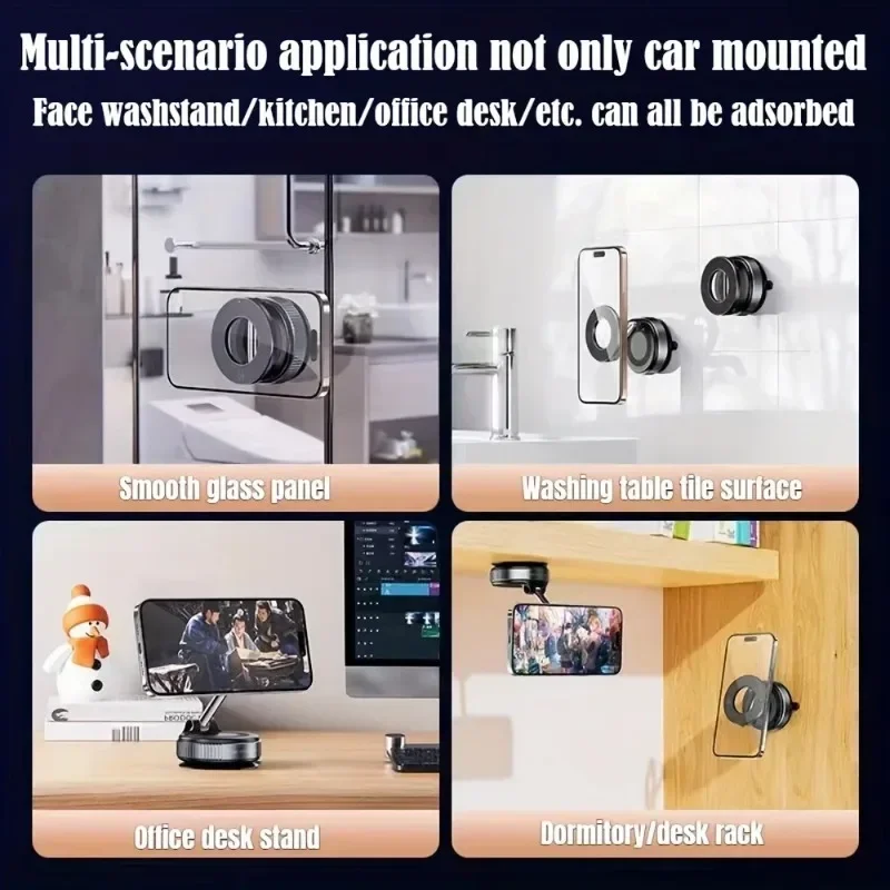Foldable Vacuum Magnetic Phone Holder for Gym Bathroom