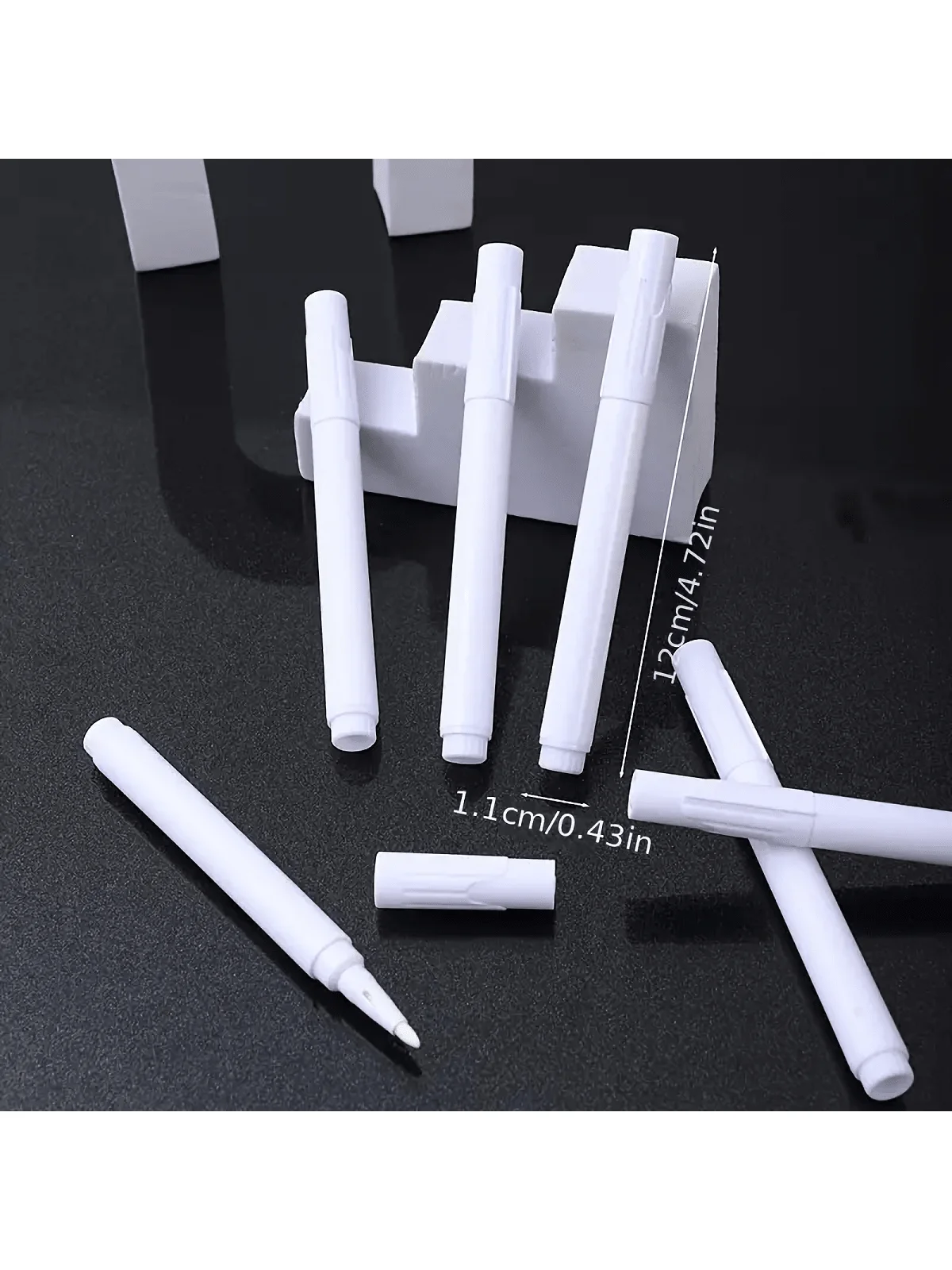 12pcs White Liquid Chalk Marker pens (Set of 12) - Dust-Free and Easy Erase Formula - Perfect for Teachers, Classrooms, and Pres 4