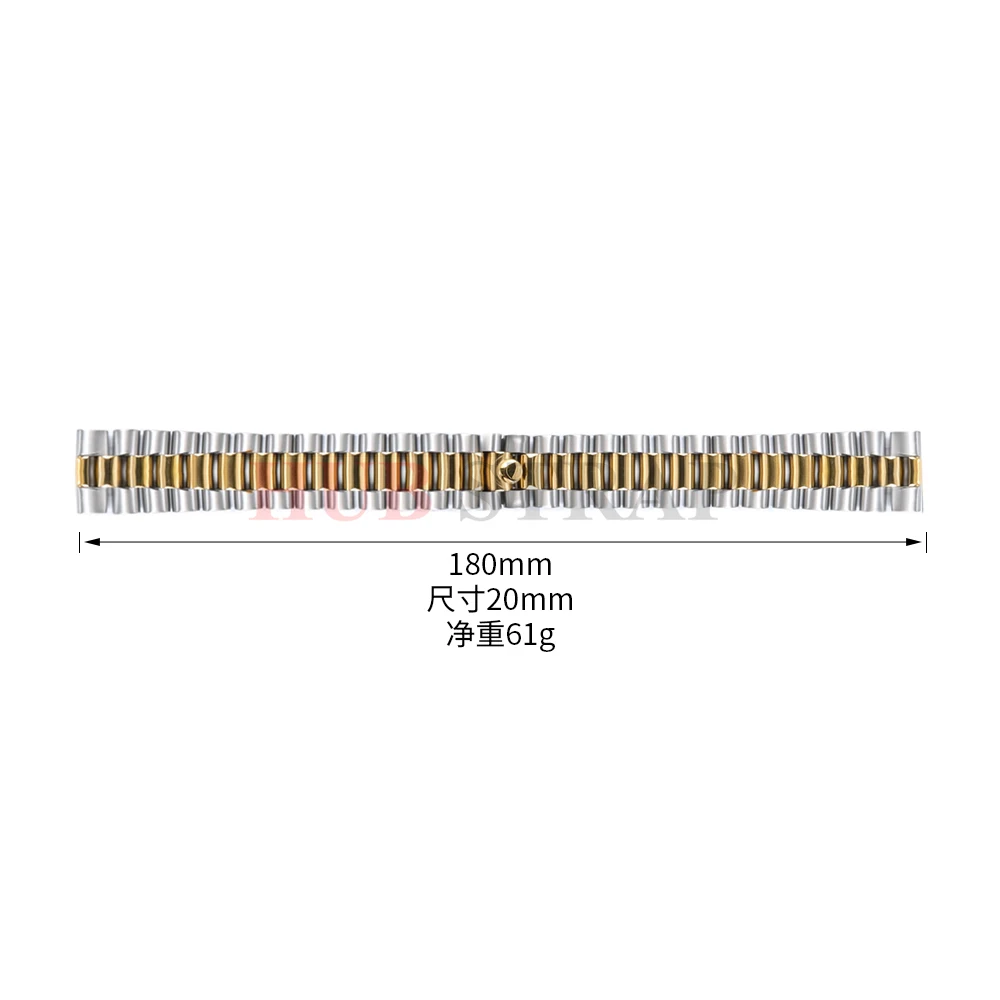 Elegant Stainless Steel Three Beads Curved End Watch Band
