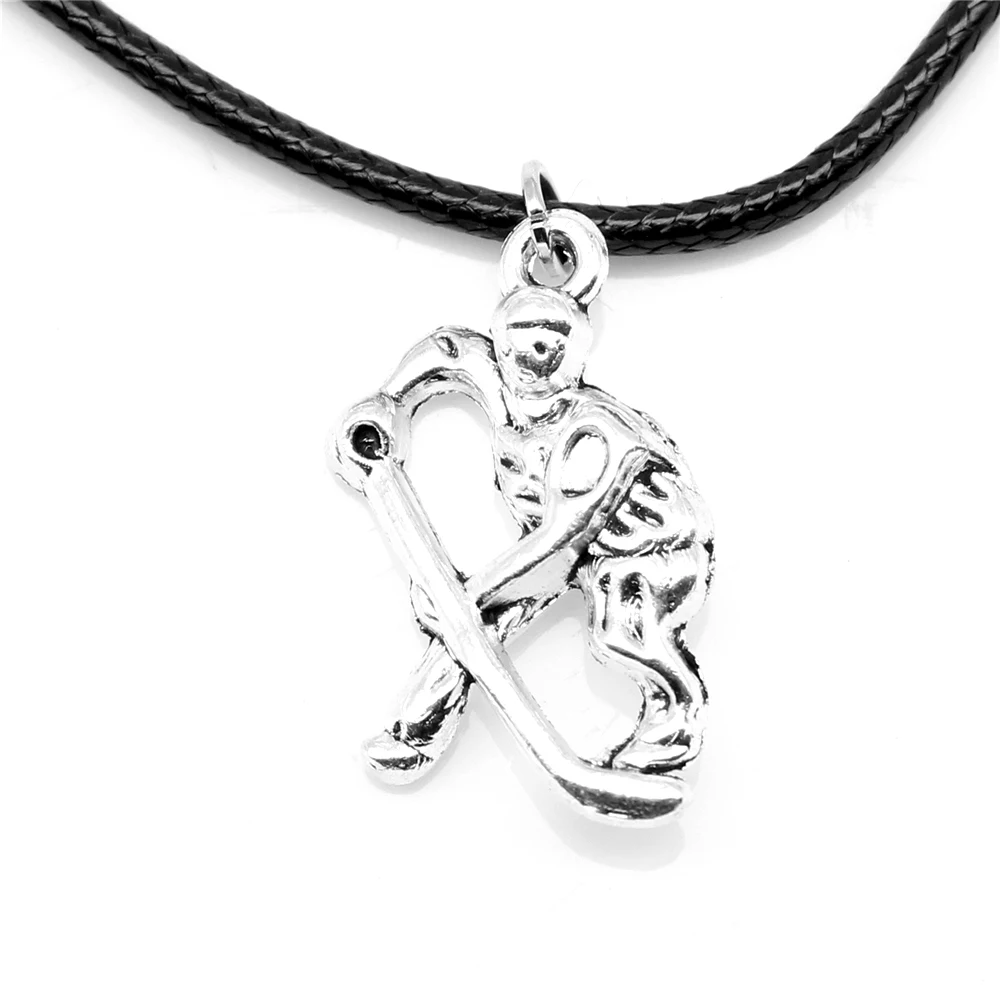 

1 Piece Ice Hockey Player Necklac For Woman Women Jewelry 16x25mm