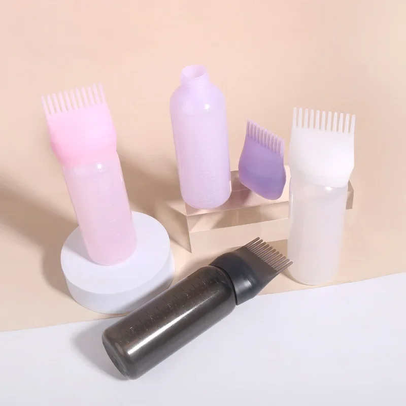 3 Color Salon Hair Oil Applicator Bottle Professional Hairdressing Dyeing Comb Bottles Barbershop Hairdresser Coloring Supplies hair oil applicator bottle hair dye applicator bottle hair dyeing bottle hair dye bottle