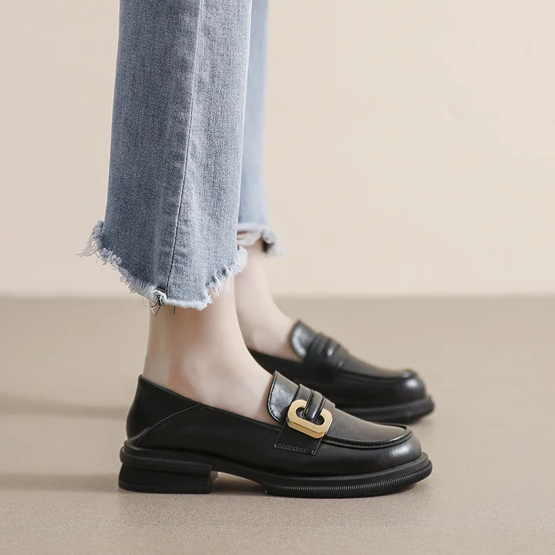 Lolita Shoes Women Casual Slip One Loafers Shoes Round Toe Clollege Students JK Girls Single Shoes Zapatos De Mujer Plus Size 43