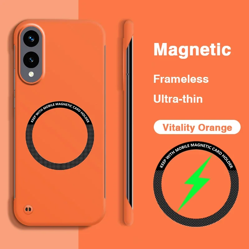 Sleek Magnetic Frameless Phone Case with Hard Back Cover