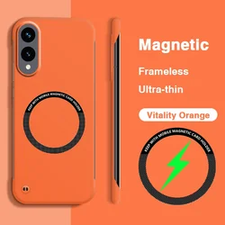 Sleek Magnetic Frameless Phone Case with Hard Back Cover - Galaxy S25 Ultra (Vitality Orange)