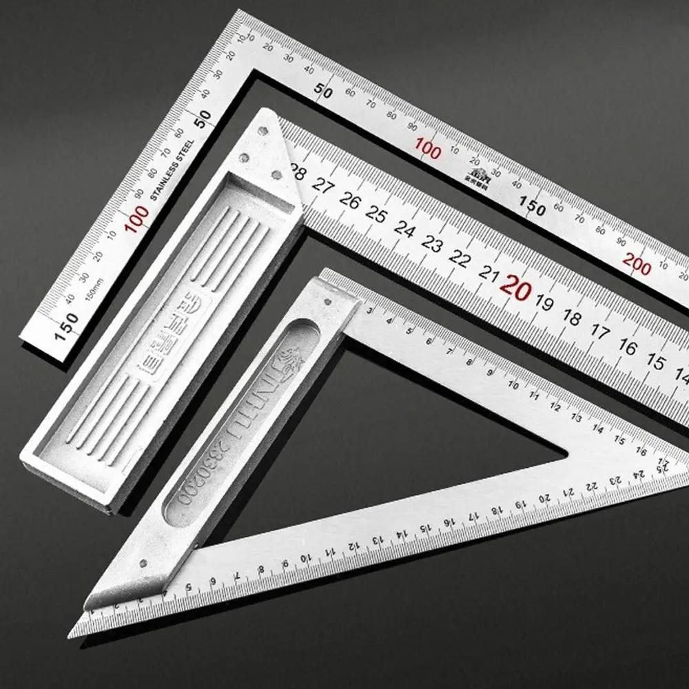 

Double Sided Scale Angle Square Ruler 30/50CM Stainless Steel Triangle Ruler Measuring Tool Right Angle Gauge Woodworking