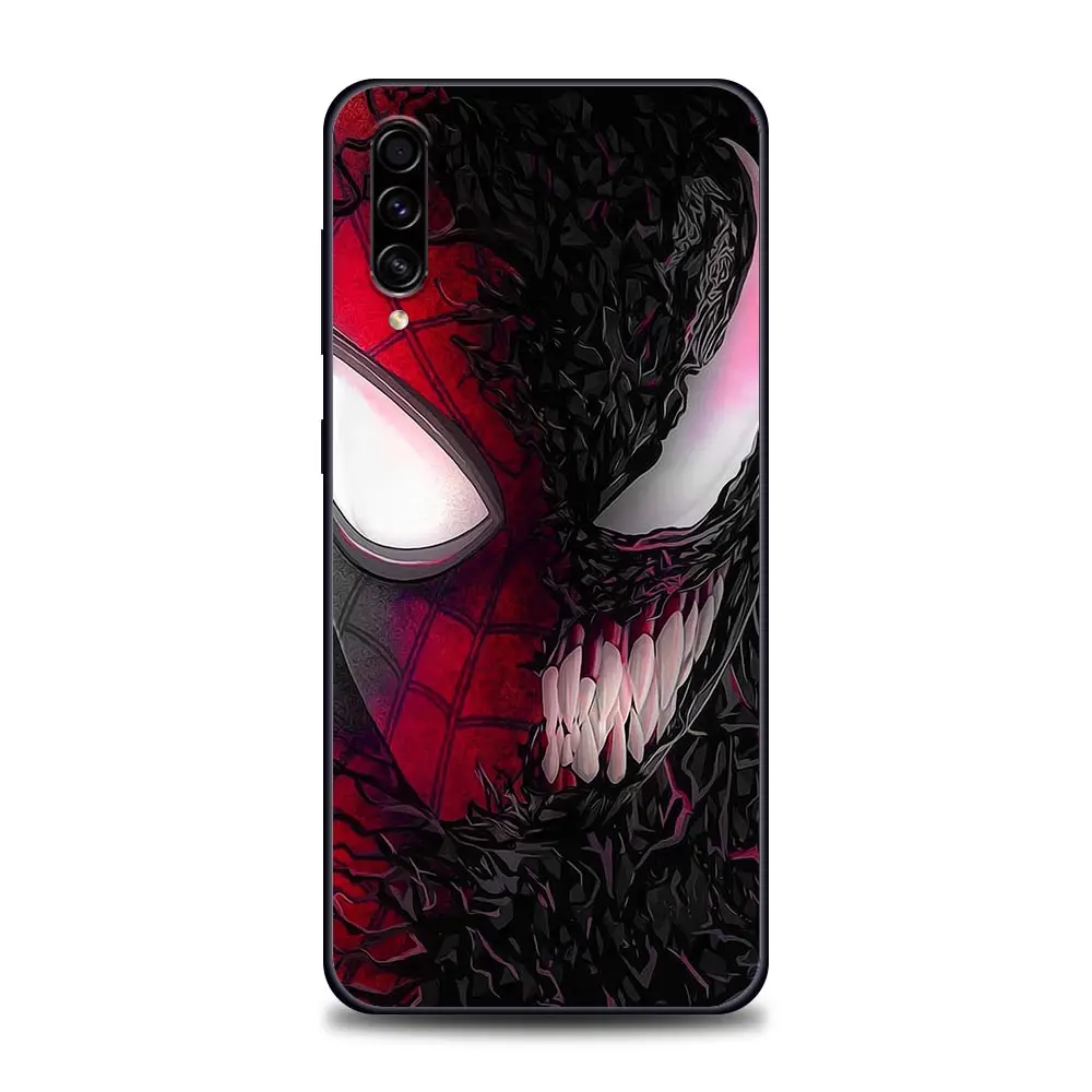 Cartoon Marvel Venom Spiderman Samsung Case for A10 e S A20 A30 A30s A40 A50 A60 A70 A80 A90 5G A7 A8 2018 Soft Silicone silicone cover with s pen