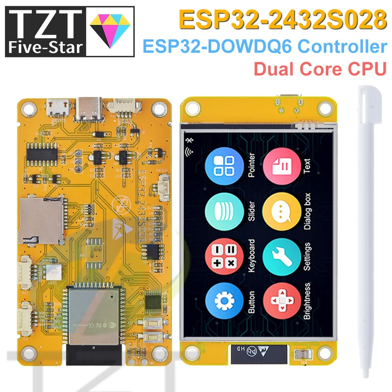 TZT ESP32 LVGL WLAN- und Bluetooth-Entwicklungsboard 2,8 Zoll LCD TFT-Modul 240*320 Smart Display Bildschirm mit Touchfunktion