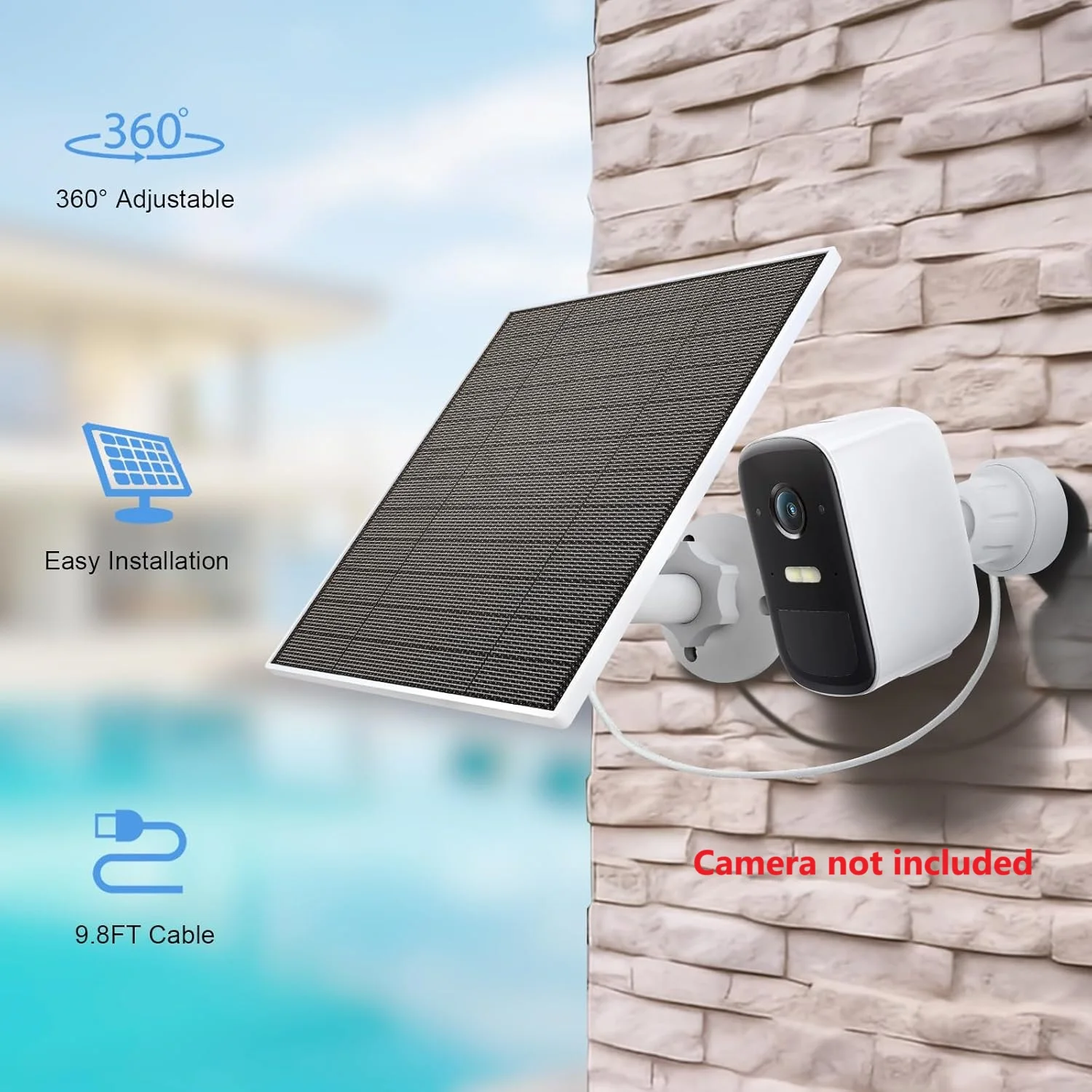 รูปสินค้า เครื่องชาร์จพลังงานแสงอาทิตย์ 5V 10W สำหรับกล้องวงจรปิด