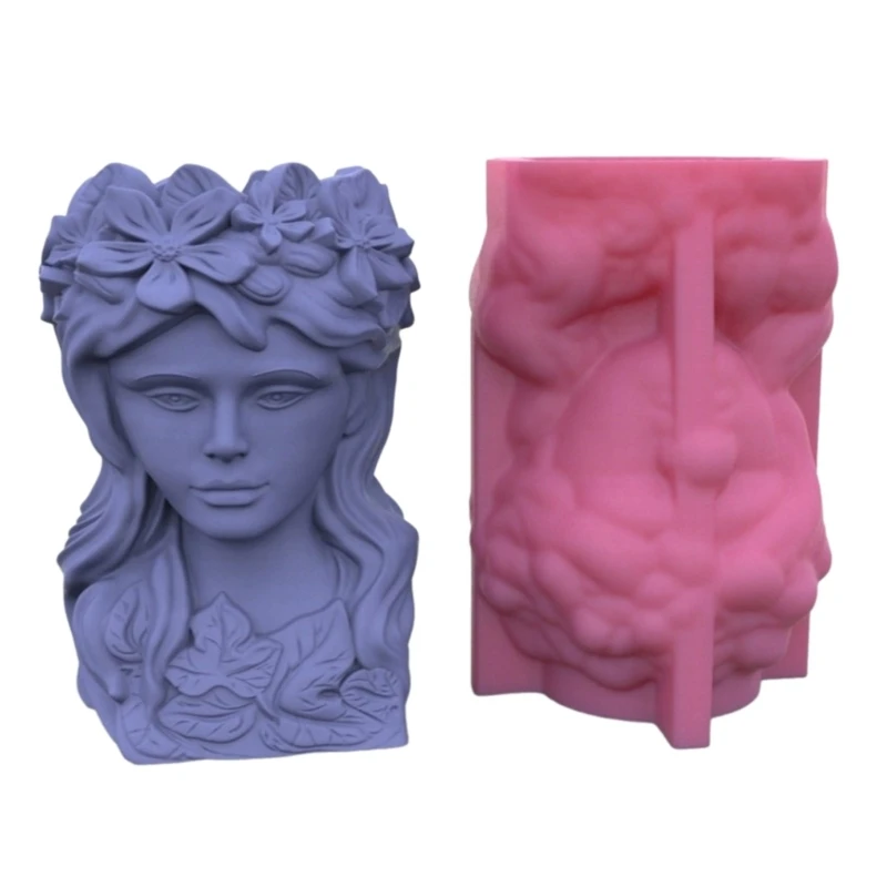 

Soft Silicone Mold Handmade Cement Molds Girl Flowerpot Moulds Durable Mold Perfect for Beginners and Craft Lovers R3MC