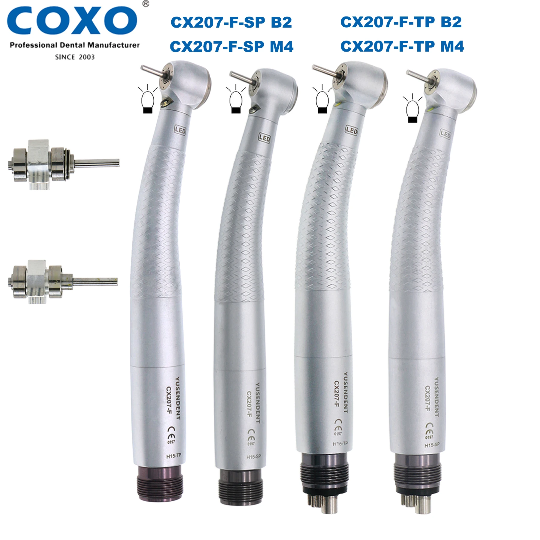 Coxo Dental Handpie Led Manipolo Ad Alta Velocità Self Power E Generator Air Turbine Rotor Standard/Torque Head 2/4 Hole Fit Nsk Kavo