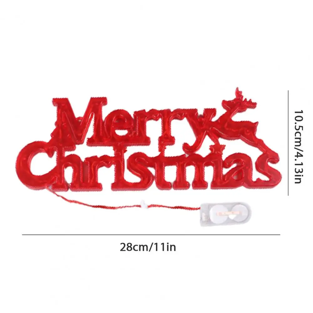 28cm Christmas Ornament Merry Christmas Sign Light DIY Wreaths Windows Doors Bright Sparkling New Year Xmas Holiday Decoration
