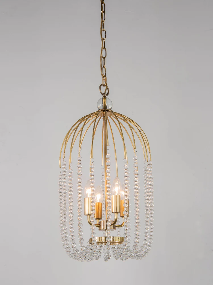 

Постмодернизированная люстра из полностью медного хрусталя, роскошная креативная американская Минималистичная Люстра для ресторана, магазина одежды, передняя люстра