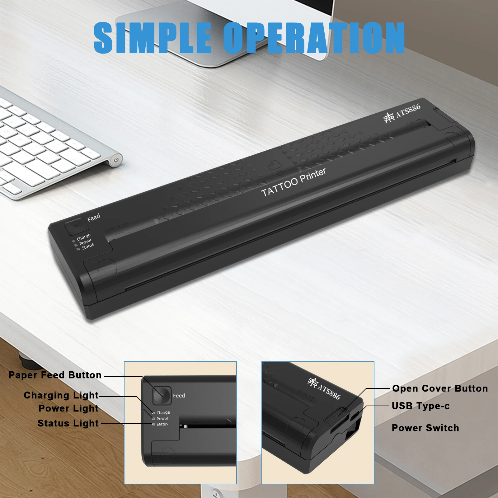 Tattoo Stencil Transfer Printer Machine ATS886 Tattoo Printer