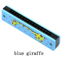Wooden Children's Harmonica: Early Education Musical Toy (Blue giraffe)
