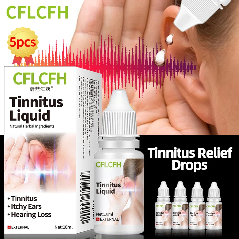 

Tinnitus Relief Ear Drops Hearing Loss Deafness Earache Itchy Pain Liquid Ear Ringing Treatment Health Medicine 3/5bottles