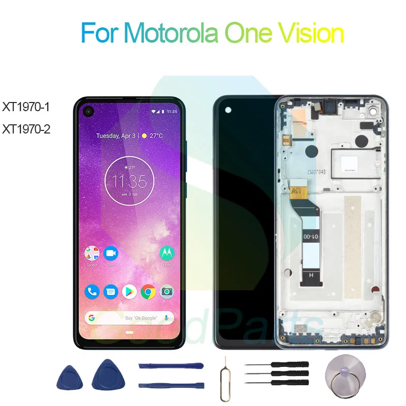 

Для Motorola One Vision экран дисплей Замена 2460*1080 XT1970-1 Moto One Vision LCD сенсорный дигитайзер