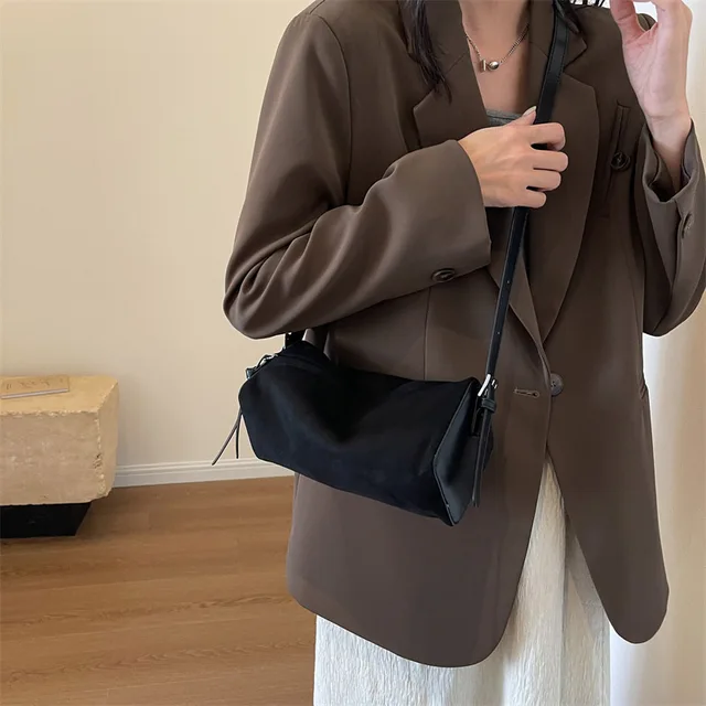 Retro Small Faux Suede Women's Crossbody Bag Fashion Cylinder Shoulder Bag  High-quality Female Tote Bag Designer Female Handbags - AliExpress