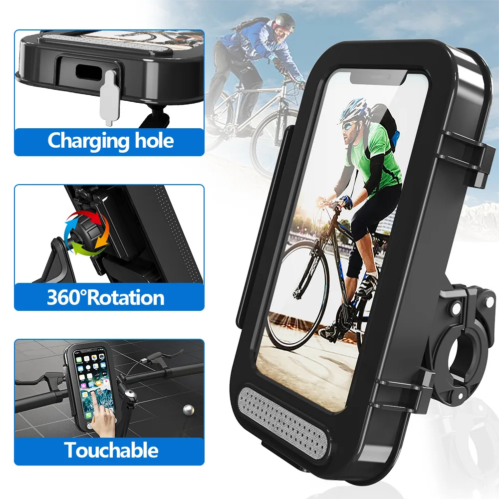 Waterproof Bike Phone Mount Cell Phone Holder car phone holder for Motorcycle and Bike Handlebars