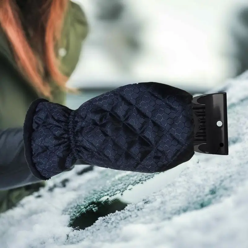 For Home Use Car Ice Scraper Windshield Scraper With Gloves Automobile Window Snow Removal Shovel Waterproof Warm Mittens For