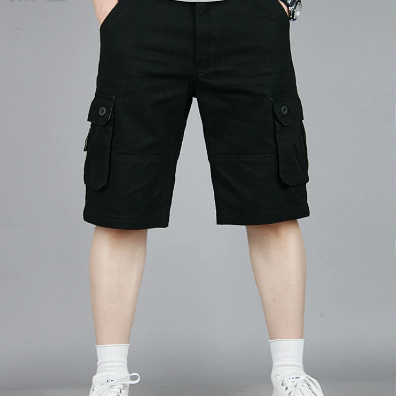 Men's Overalls Cotton Shorts Men's Military Cargo Shorts Army Tactical Joggers Shorts Men Loose Work Casual Short Pants