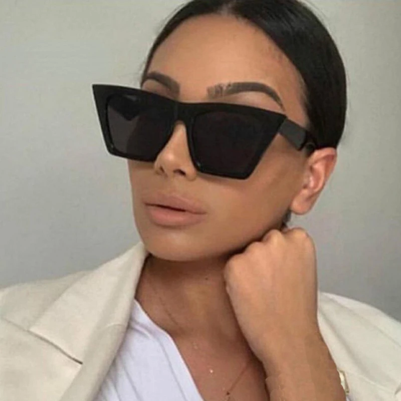 

Vintage Cat Eye Women Sunglasses Unisex Oversized Square Frame Eyewear Fashion Summer UV400 Shades Glasses Travel Eye Protection