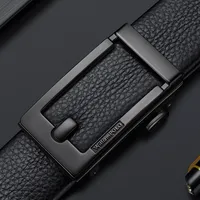 Genuine leather men's automatic buckle waist belt, business fashion belt, versatile and casual pants belt