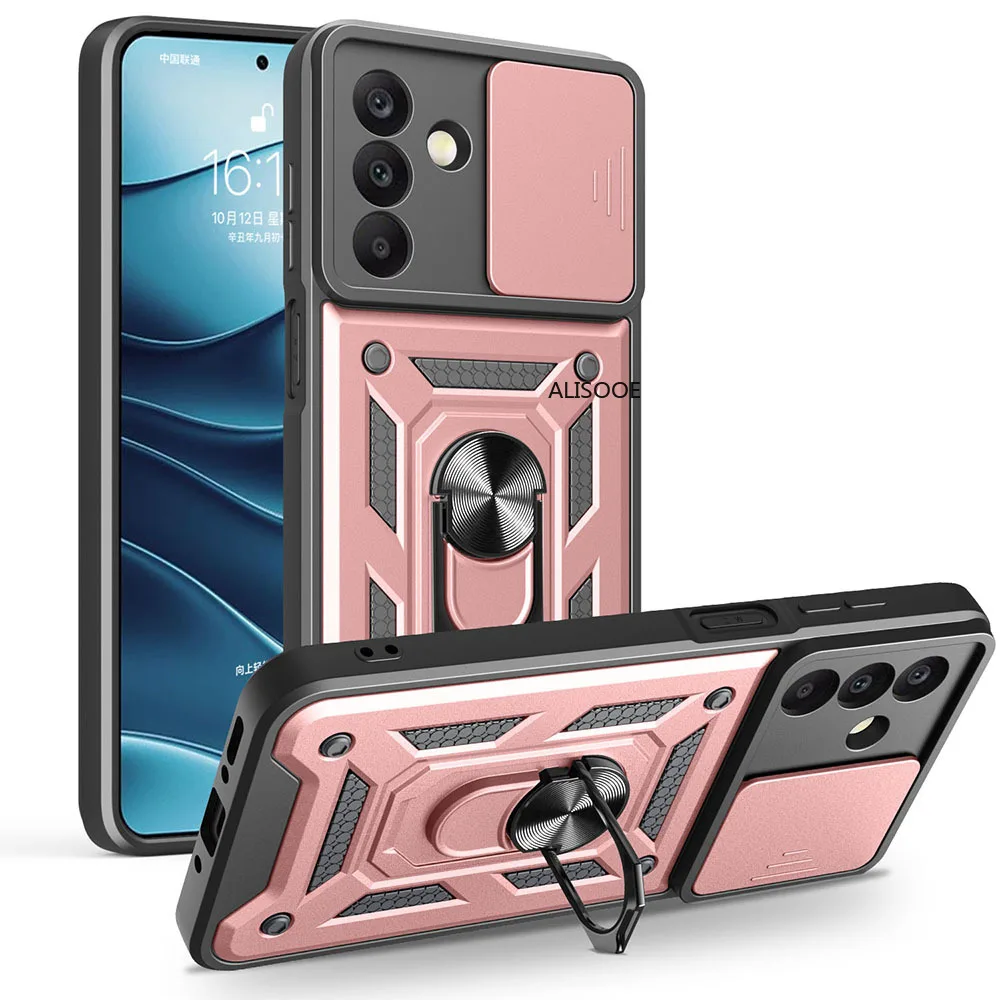 Slide Camera Armor Cover with Magnetic Ring Stand and Enhanced Protection