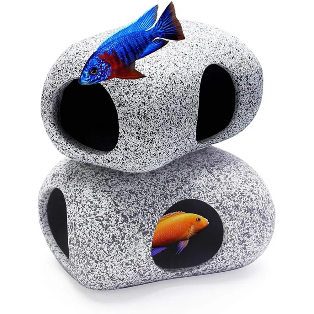 Aquarium Cave Safe Delicate Aquarium Decoration Rock Cave Landscaping Hiding Stone House for