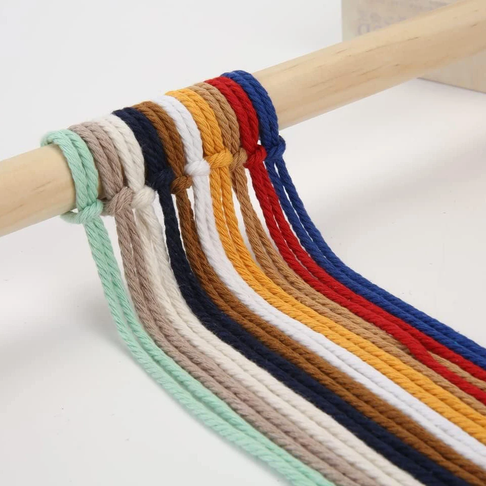 100m 마크라메 코드 3mm/4mm 100% 면 로프 수제 식물 걸이 DIY 벽걸이 제작 예술 공예 면 코드