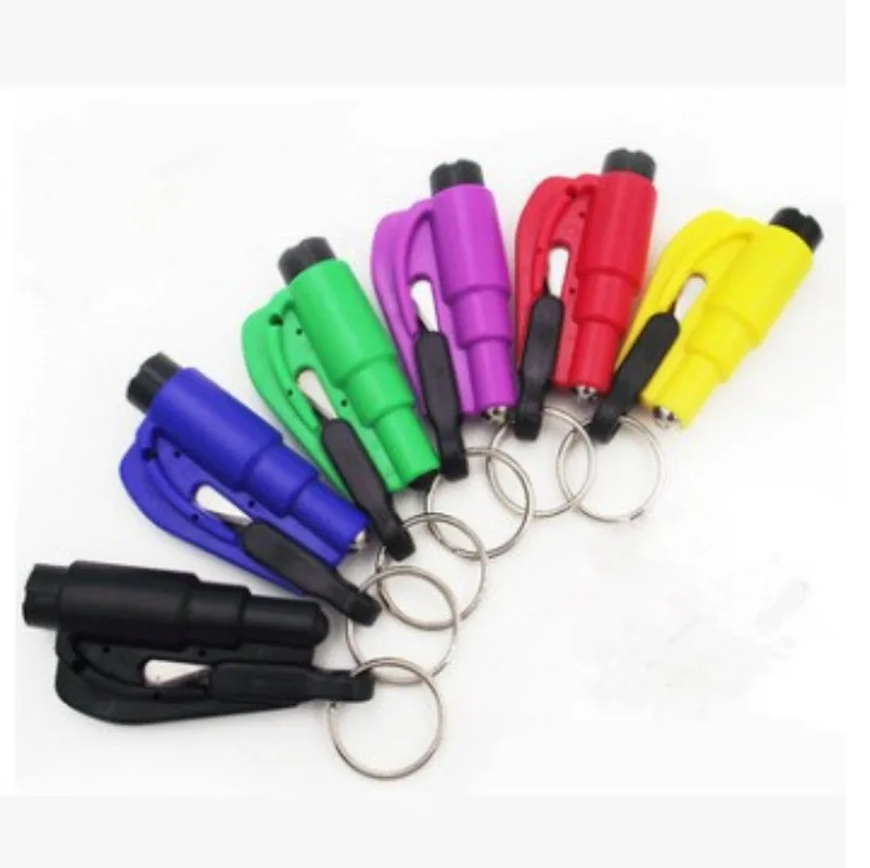 Mini Whistle Safety Hammer Car Emergency Rescue Kit Key Chain Knife Life Belt Cutter Broken Window Glass