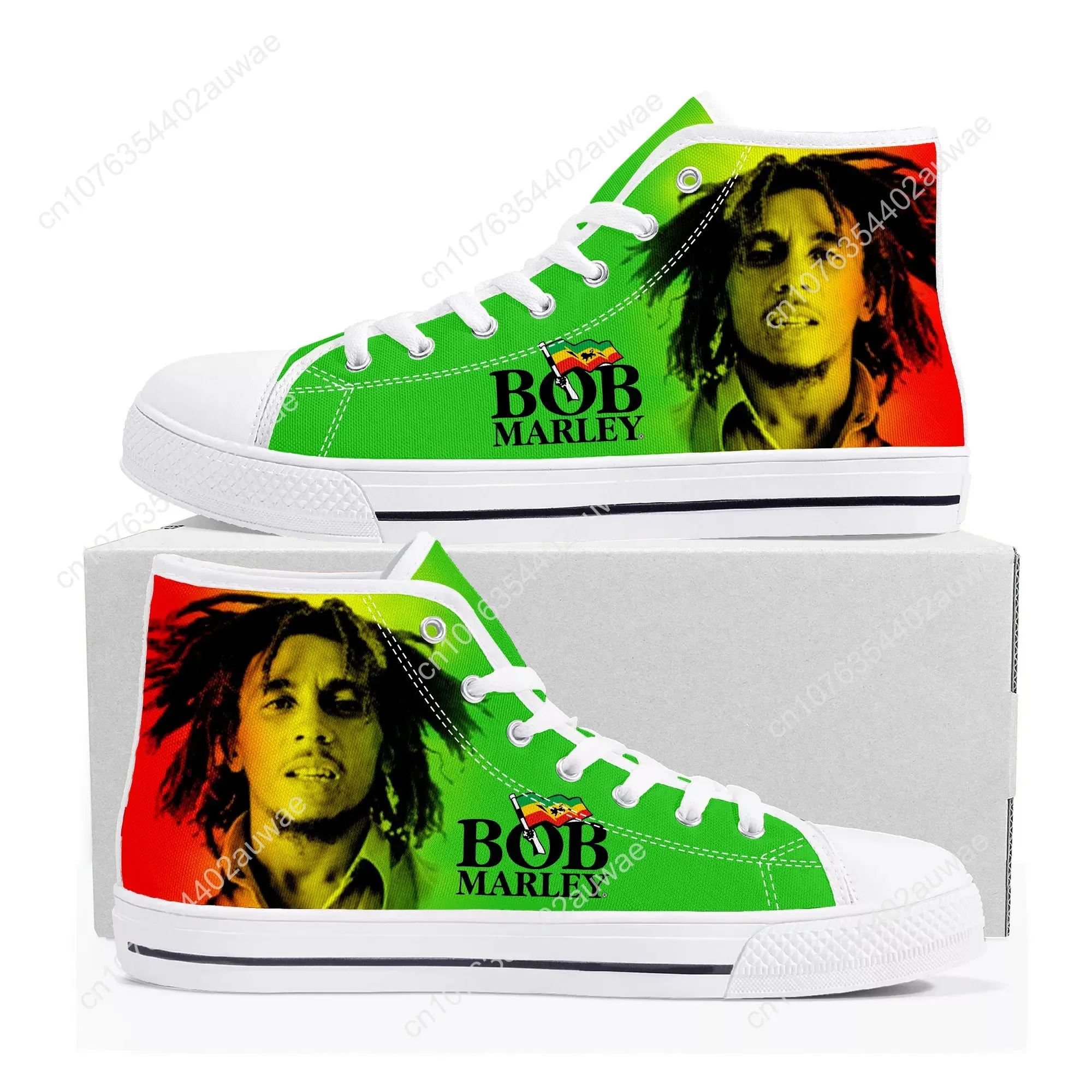 Legend Bob Marley Reggae Rasta High Top High Quality Sneakers Men Women Teenager Canvas Sneaker Casual Couple Shoes Custom Shoes