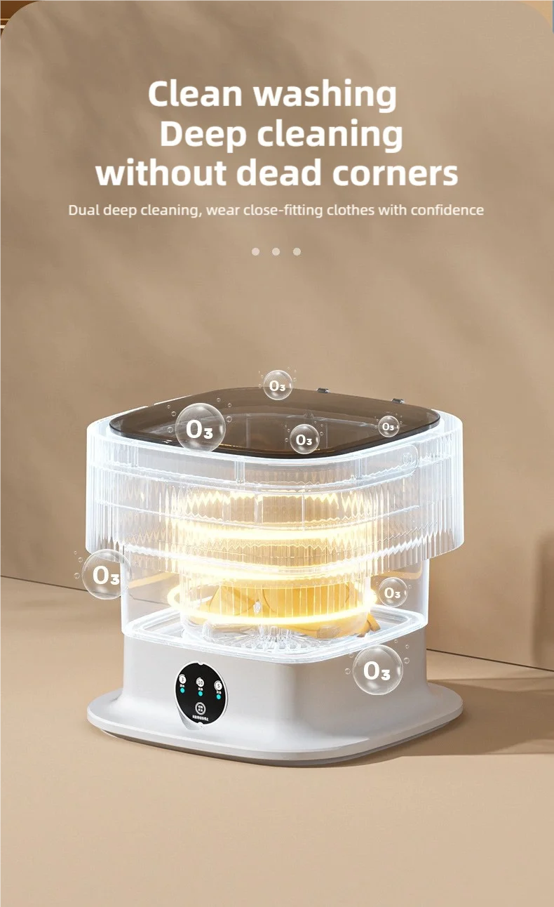 11L Portable Compact Folding Washing Machine With Timed Spin Dry Function For Socks, Underwear, And Lingerie Cleaning