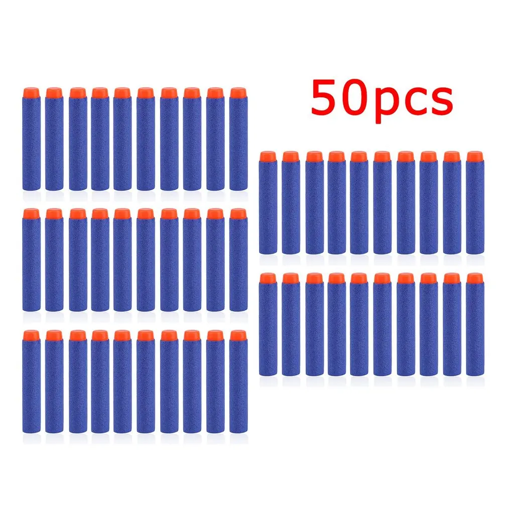

50PCS Refill Darts Bullets For Nerf N-strike Elite Series Blasters Children Toy Gun Blue Soft Bullet Foam Guns Accessories